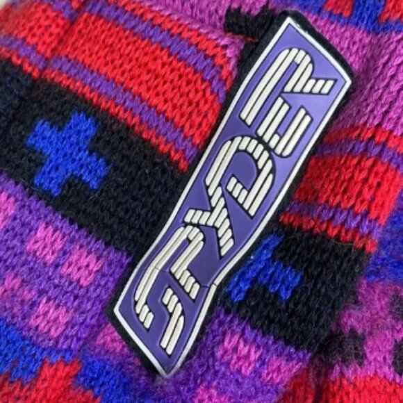 Spyder Vintage Half Zip Sweater Pullover Ski Size Medium Red Purple Black - Picture 5 of 10